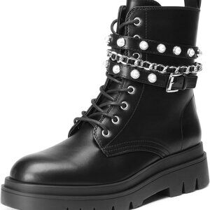 Brand New Women's Goth Combat Boots Size 5 Black